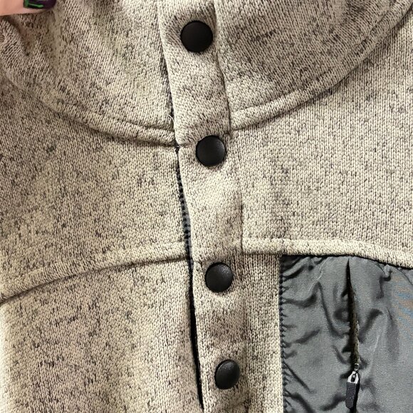 Iceburg Outerwear Men’s M Gray Snap Neck Fleece Pullover Mock Collar Jacket - Picture 5 of 8